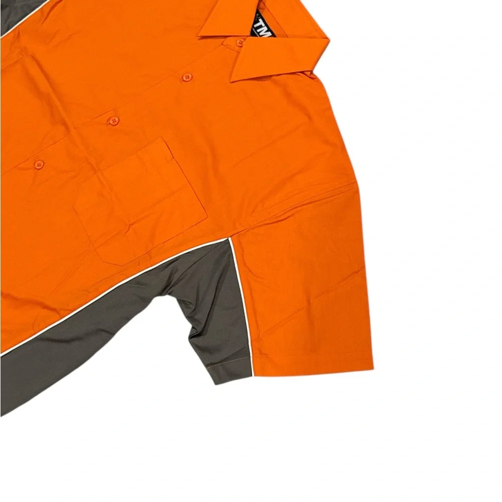 Tri-Mountain Racewear TMR Woven Men’s Shirt Orange Gray